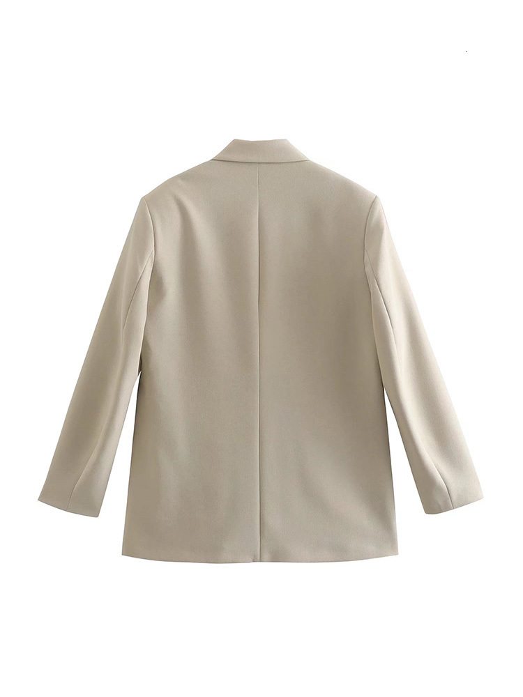 Women's Suits Blazer Fashion Double Breasted Plus Size Coat Vintage Long Sleeve Pockets Female Outerwear Chic 230321