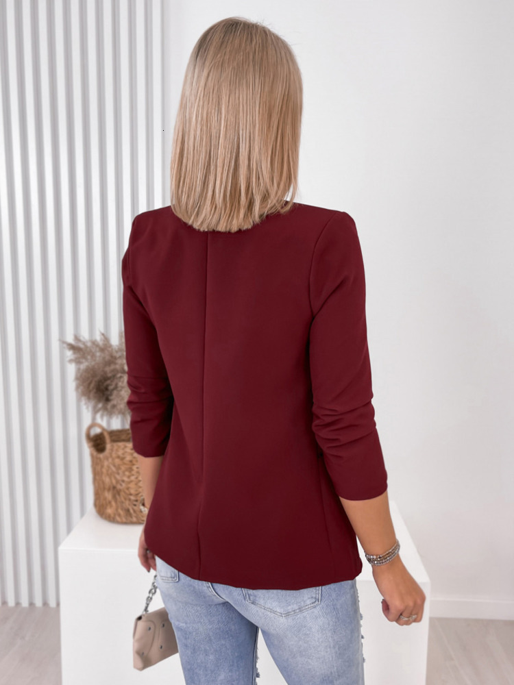 Women's Suits Blazers Casual Fashion Lapel Coat Long Sleeve Elegant Temperament Korean Style Office Tops Spring Autumn Solid 230321