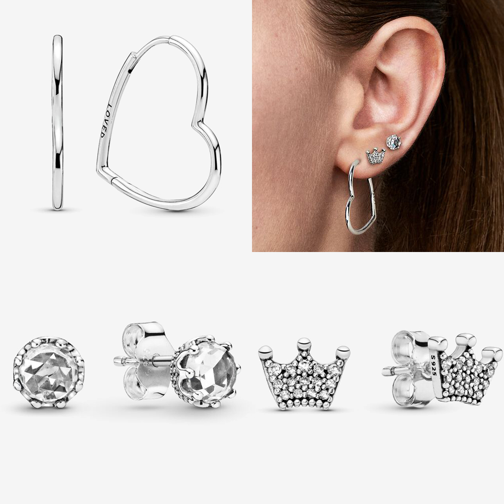 2024 New Popular 925 Sterling Silver Love Star Butterfly Earrings Suitable For Primitive Female DIY Jewelry Fashion Accessories