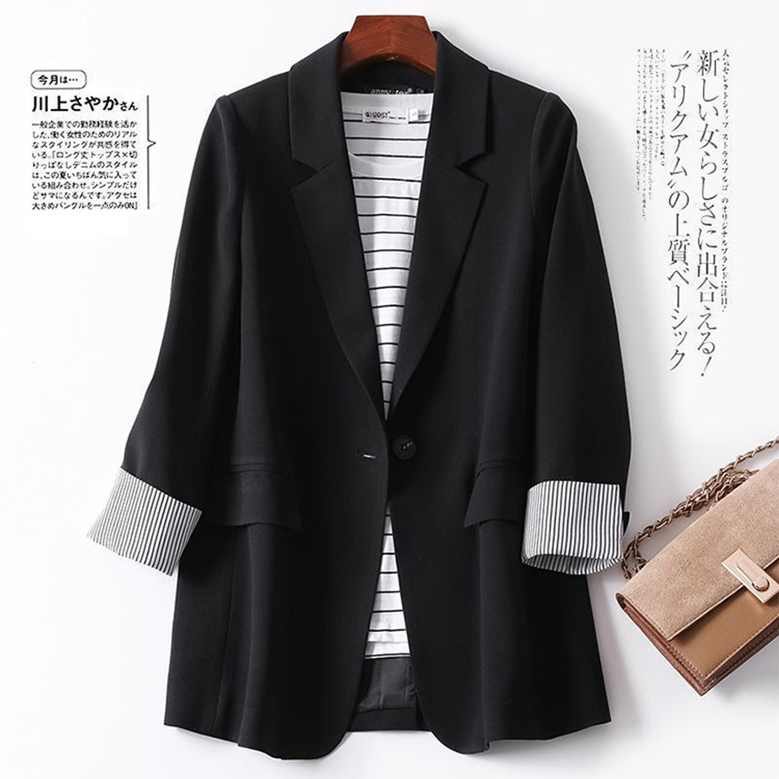 Women's Suits Blazers Spring and Autumn Loose Casual Top Office Simple Style Outside 230321