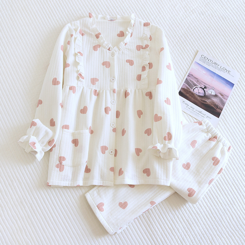 Women's Sleepwear Fdfklak Loose Long Sleeve Pijama Female Set Pyjamas 100% Cotton Pajamas For Women Sleepwear Homewear Sleep Lounge Autumn Winter