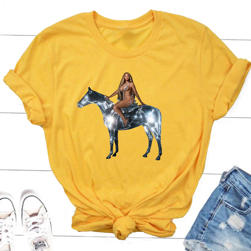 Womens TShirt Beyonce Renaissance World Tour Cotton Short Sleeve T Harajuku Streetwear Graphic Tee Oversized 230321