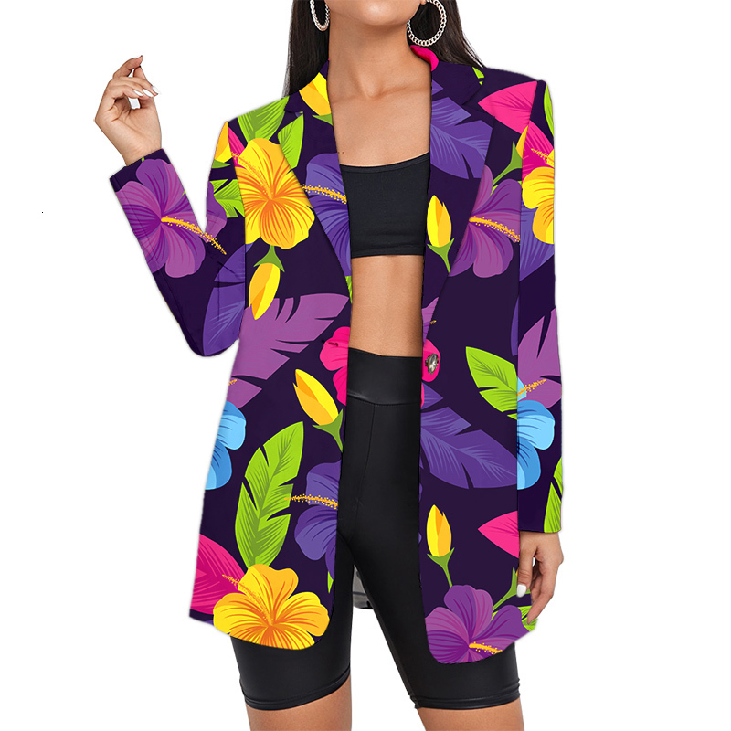 Women's Suits Blazer's Suit Camouflage Blazers Skull Floral Custom Lady Long Beer Bottle Dropship Plaid Printed Wholesale Oversized Coat 230