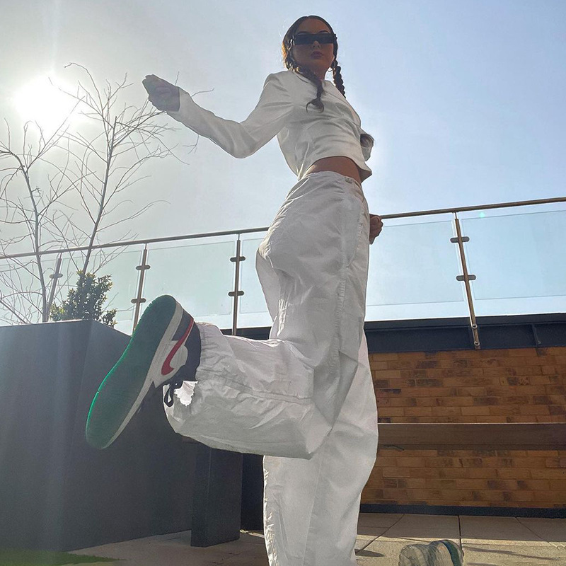 Women's Pants Capris Women Casual Baggy Wide Leg Sweatpants Fashion Vintage Chic Solid Drawstring Trousers Y2K Loose Streetwear Joggers Cargo Pan