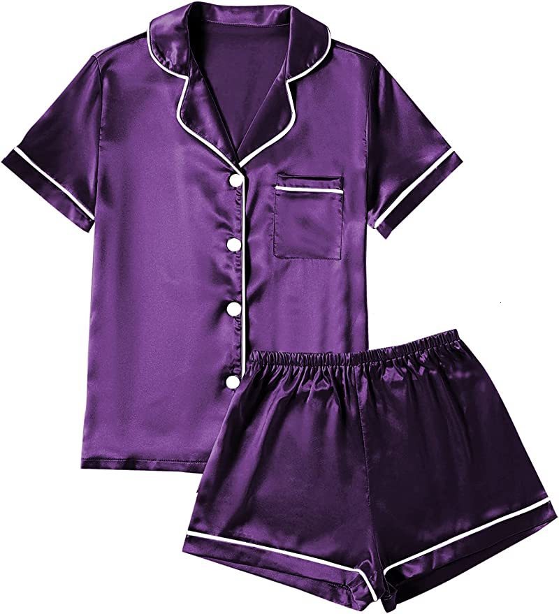 Women's Sleepwear Satin Pyjama Pour Femme Home Wear Pajamas 2 Piece Set Women Suits with Shorts Sleepwear Loungewear Plus Size Summer 230321