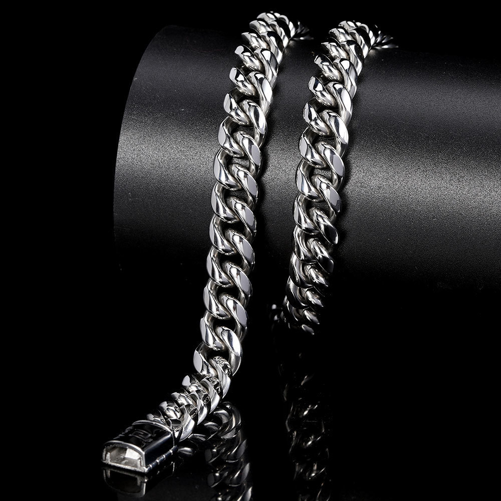 Charm Bracelets Hip Hop Fashion Jewelry Stainless Steel Chunky Cuban Miami 18k Gold Plated Bracelet For Men 230320