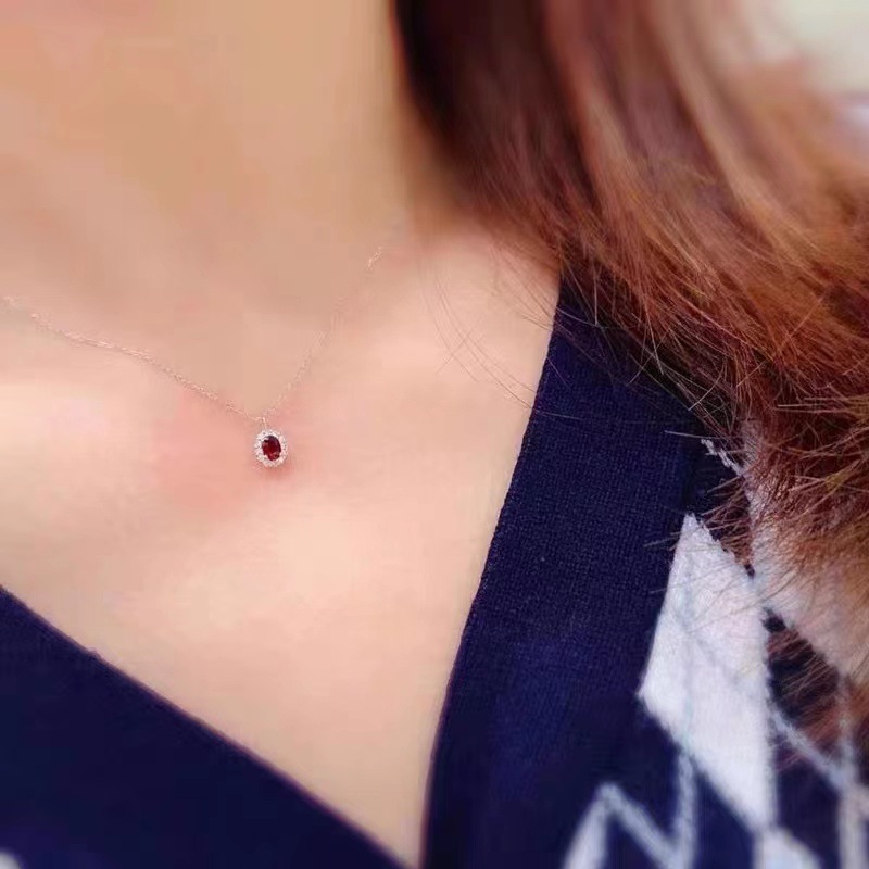 Princess Diana Ruby Chocker Necklace 925 Sterling Silver Wedding Engagement Pendants Necklace For Women Bridal Party Jewelry