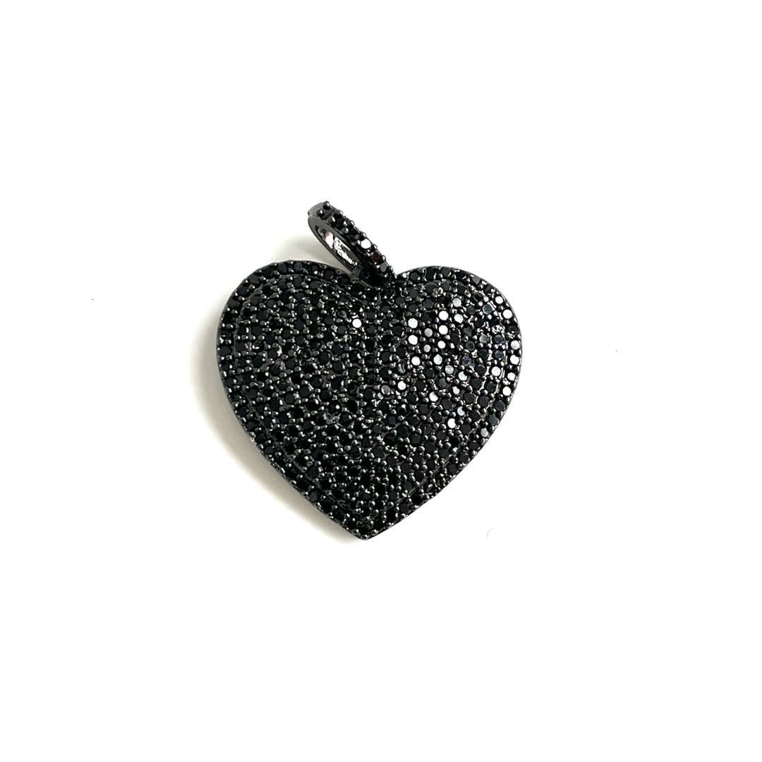 Charms 5Pcs Heart Gold Plated Cubic Zirconia Paved Pendant 24x245mm For Woman Bracelet Necklace Handcraft Jewelry Accessories 230320