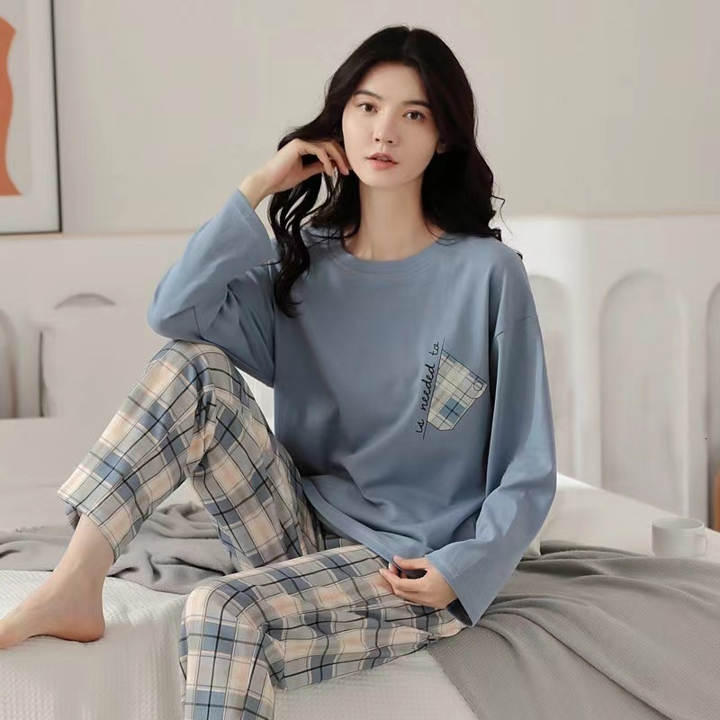 Women's Sleepwear Pajamas Ladies Spring and Autumn Long Sleeve Thin Section Women's Autumn and Winter Large Size Casual Autumn Homewear Set 