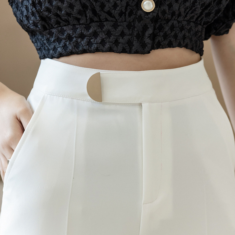 Women's Pants Capris High Waist Spring Chiffon Wide Leg Trousers Women Summer Straight Loose Drape Suit Pants Black Casual Mopping Pants D5386 23