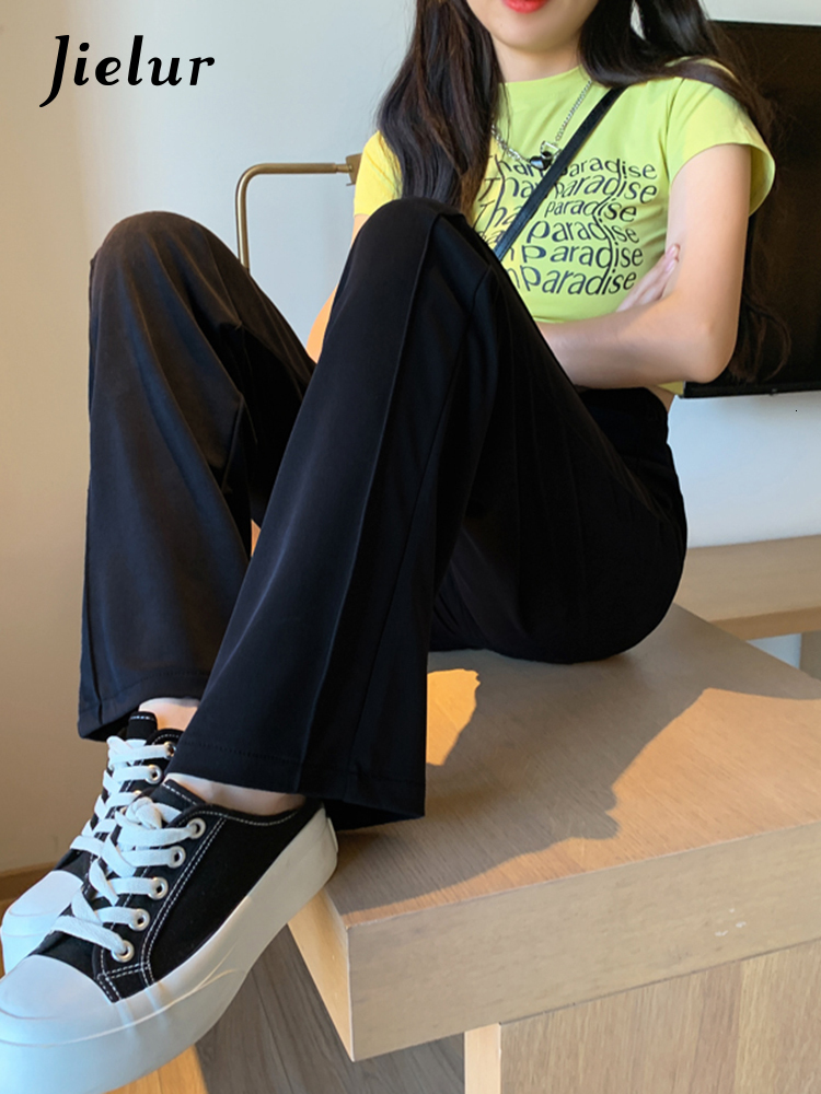 Women's Pants Capris Jielur Summer Korean Style Basic Trousers Drawstring Wide Leg Pants for Women Casual Cool Gray White Pants Female S-XXL 2303