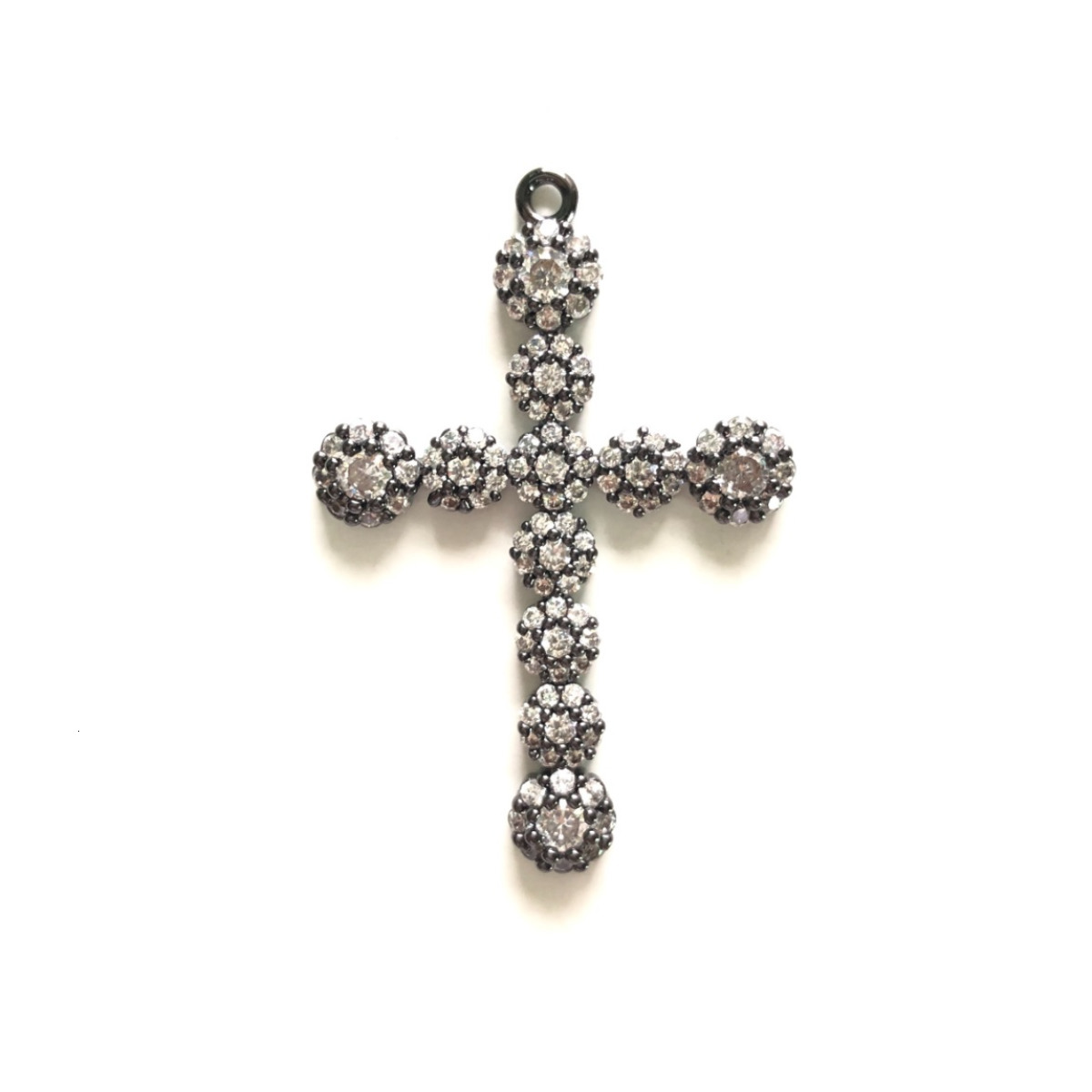 Charms 5pcs Religious Cross Pendants for Women Bracelets Men Necklace Making Bling Zirconia Handmade Jewelry Accessory Wholesale 230320