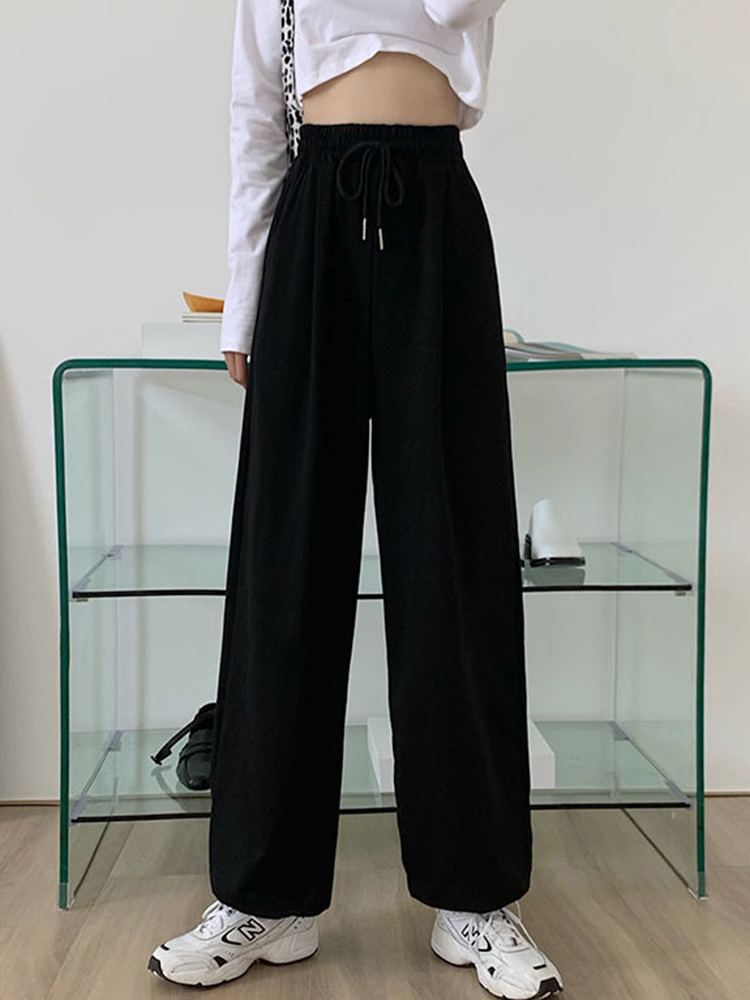 Women's Pants Capris JMPRS Gray Women Sweatpants Autumn Baggy Fashion Oversize Sports Pants Black Lace Up Spring Cotton Joggers Streetwear Trouse