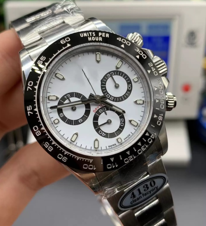 Clean factory Super Mens Watch ETA Movement CAL.4130 Chronograph Work 40mm Cosmograph panda 116500 waterproof Automatic mechanical Mens Watches Wristwatches 904L, As shown
Clean factory Super Mens Watch ETA Movement CAL.4130 Chronograph Work 40mm Cosmograph panda 116500 waterproof Automatic mechanical Mens Watches Wristwatches 904L, As shown