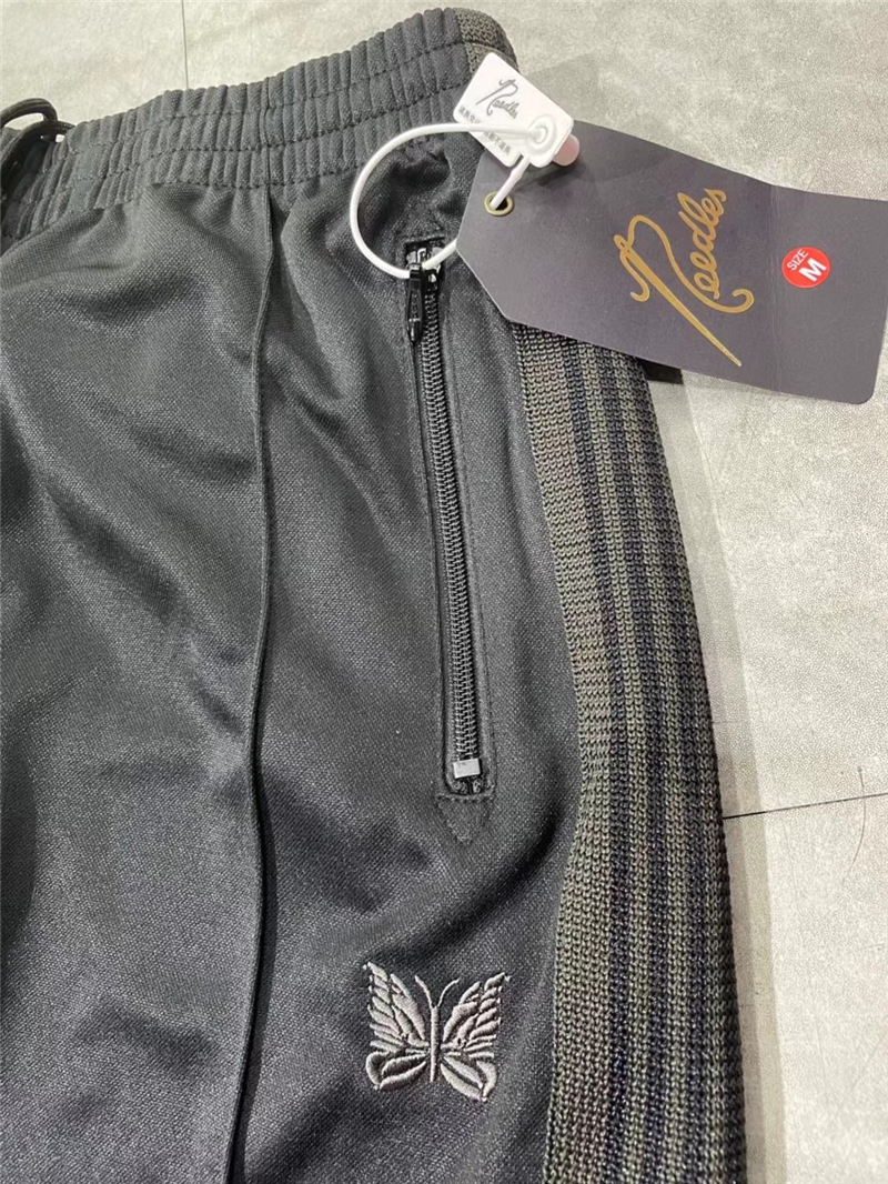 Mens Pants Similar All Black Needles Pants Men Women 1 1 High Quality Embroidered Butterfly Needles Track Pants Straight AWGE Trousers 230321