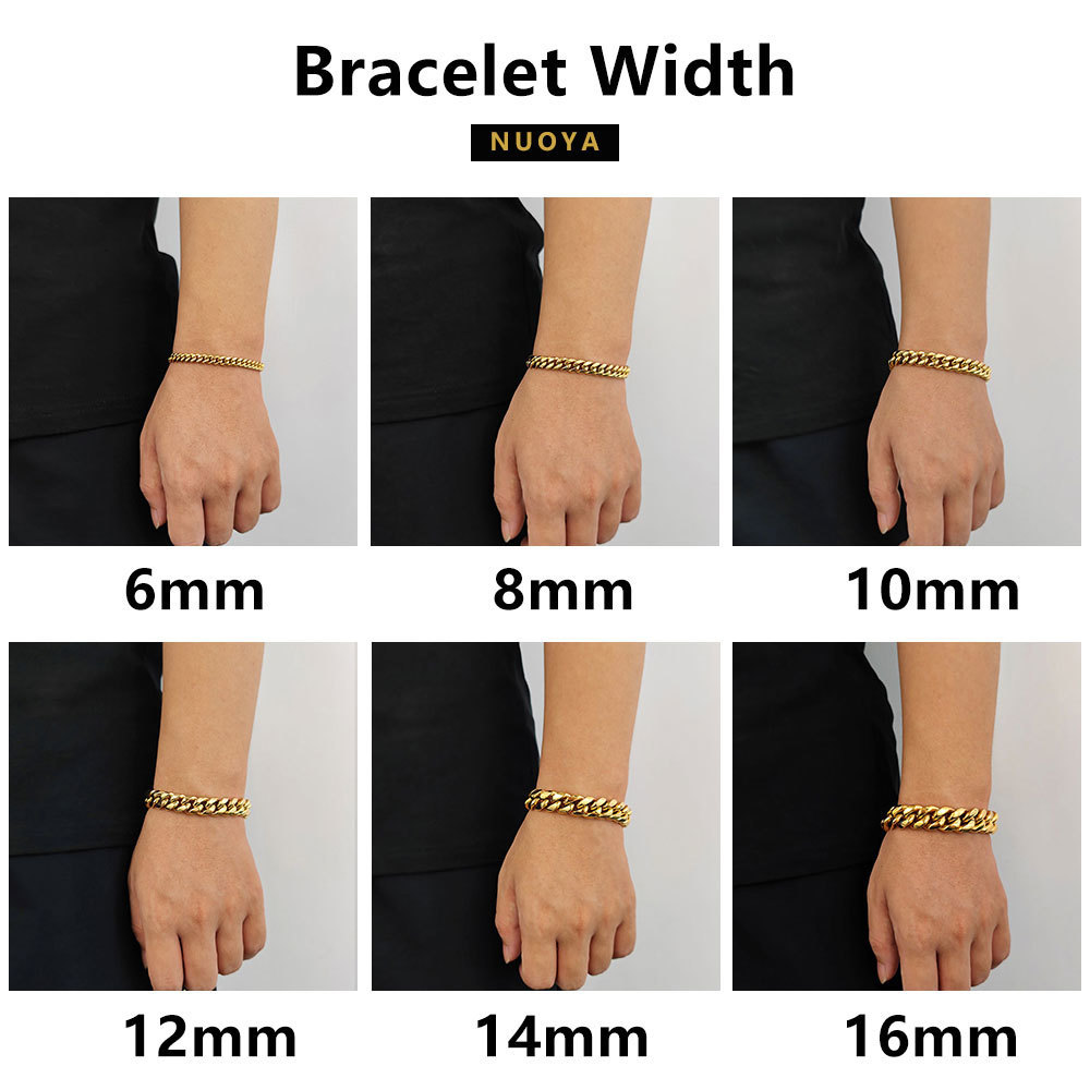 Charm Bracelets Hip Hop Jewelry Miami 18K Gold Plated Stainless Steel Cuban Bracelets Link for Men 230320