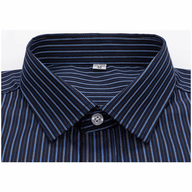 Men's Casual Shirts Men's Long Sleeve Striped Shirt Non-Iron Formal Casual Office Social Business Dress Shirts Standard-fit Cotton High Qual