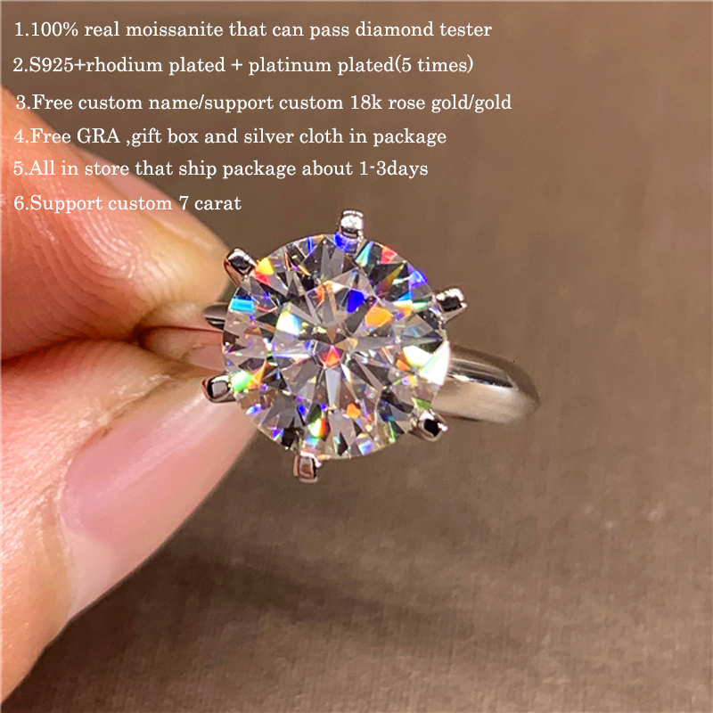 With Side Stones Smyoue GRA Certified 15CT Ring VVS1 Lab Diamond Solitaire Ring for Women Engagement Promise Wedding Band Jewelry 230320