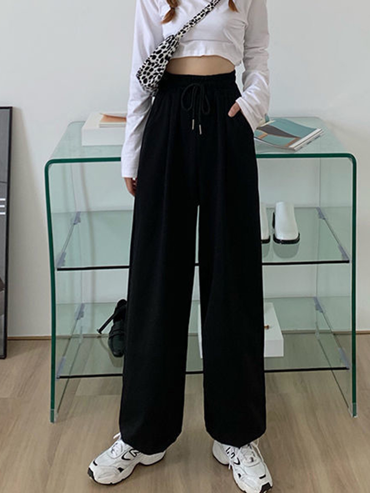 Women's Pants Capris JMPRS Gray Women Sweatpants Autumn Baggy Fashion Oversize Sports Pants Black Lace Up Spring Cotton Joggers Streetwear Trouse