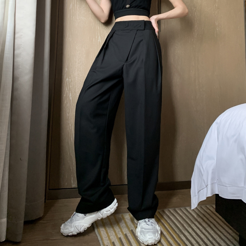 Women's Pants Capris High waist sagging casual pants female Korean version of loose wide legs were thin and versatile straight 230321