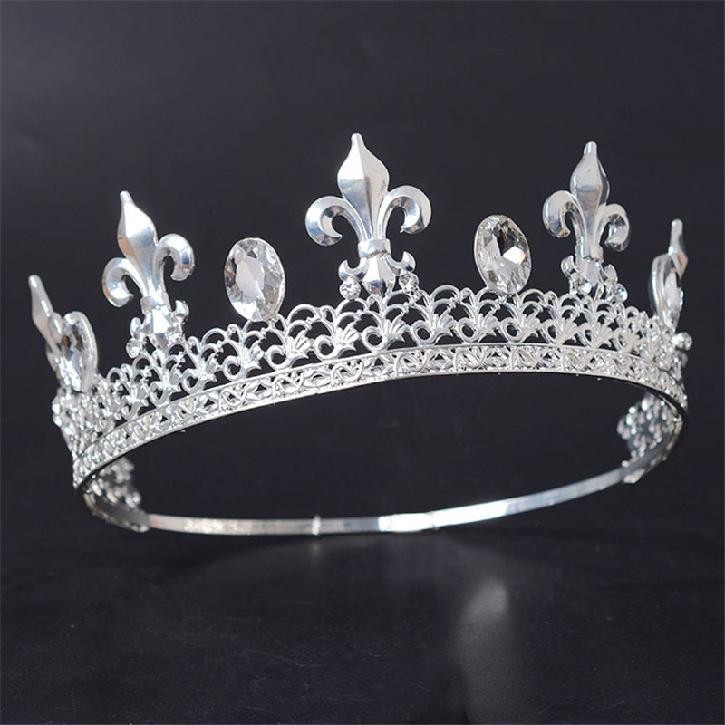 Wedding Hair Jewelry Adjustable Round Wedding King Tiara Crown Headpiece For Men Party Hair Ornaments Head Jewelry Accessories 230320