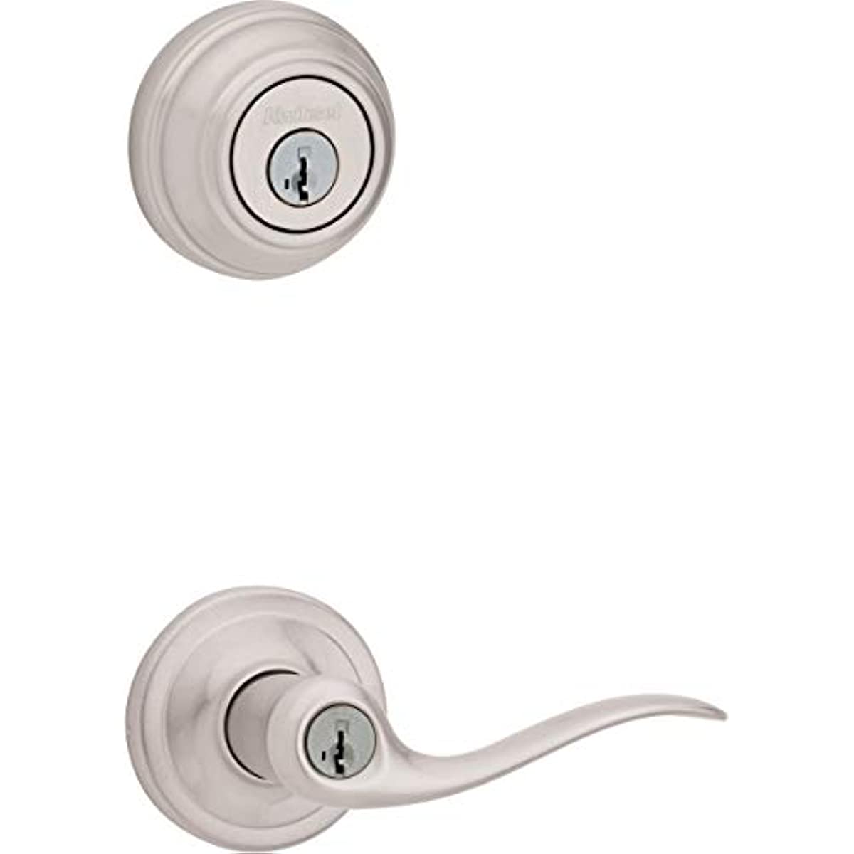 Lock Tustin Entry Lever and Single Cylinder Deadbolt Combo Pack featuring SmartKey in Satin Nickel
Lock Tustin Entry Lever and Single Cylinder Deadbolt Combo Pack featuring SmartKey in Satin Nickel