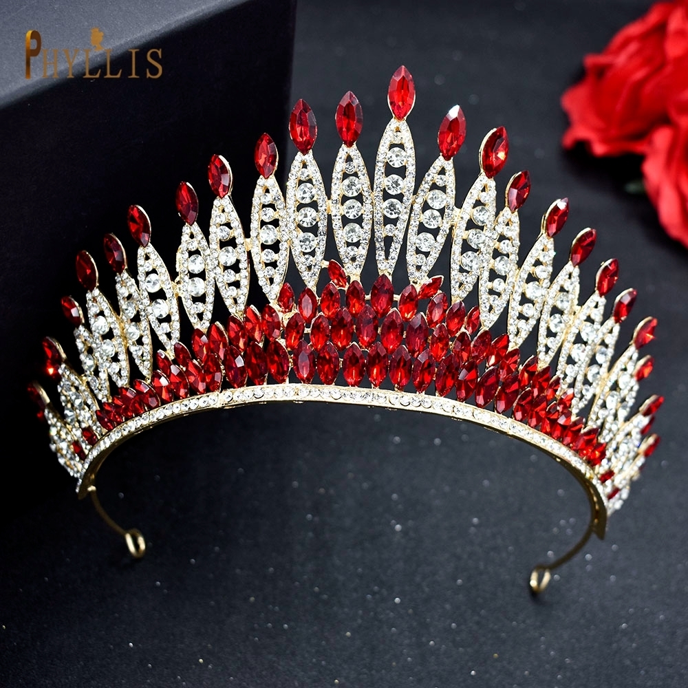 Wedding Hair Jewelry A333 Blue Crystal Queen Diadem Wedding Tiara for Bride Jeweled Pageant Crowns for Women Princess Headpieces Hair Accessories 2303