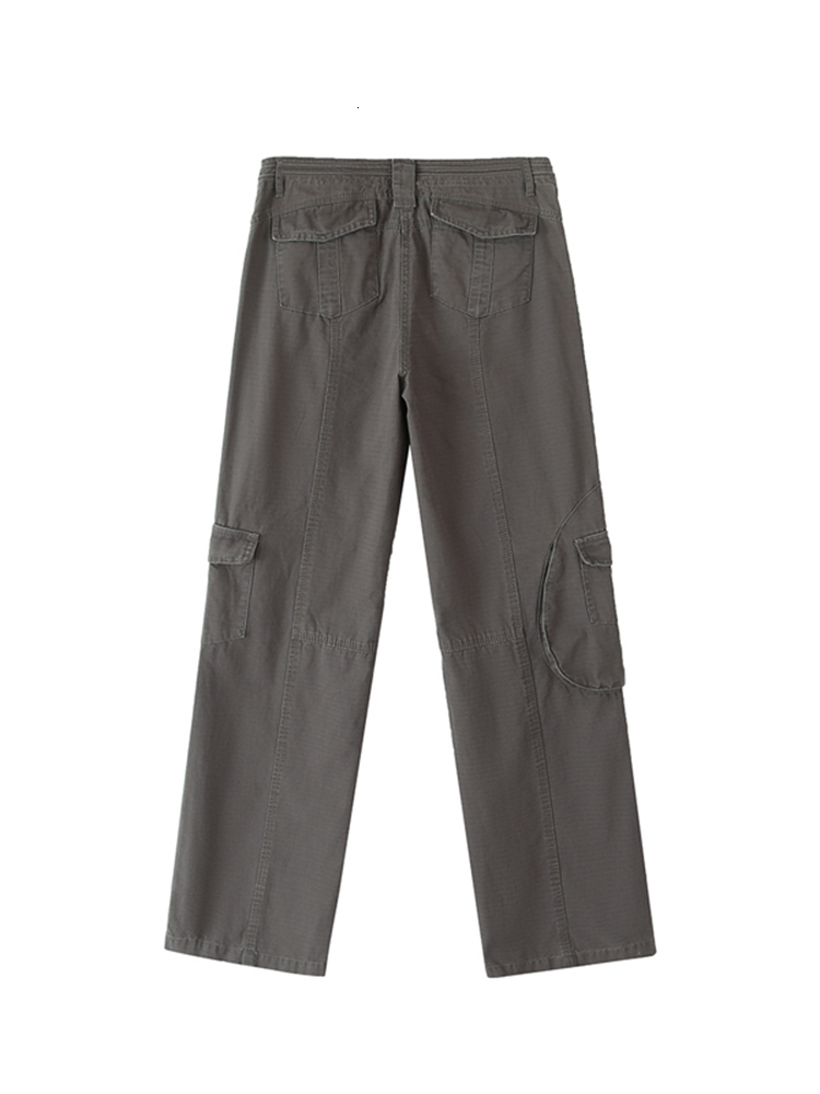 Women's Pants Capris PUWD Casual Women Green High Waist Straight Pants Summer Fashion Ladies Overall Female Pocket Polyester Pants 230321