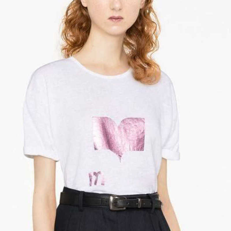 23SS Isabel Marant Women Designer Tshirt New Fashion Letter Sequin Printing Straight Tube Casual Pullover Sports Top Women Beach Tees, White
23SS Isabel Marant Women Designer Tshirt New Fashion Letter Sequin Printing Straight Tube Casual Pullover Sports Top Women Beach Tees, White