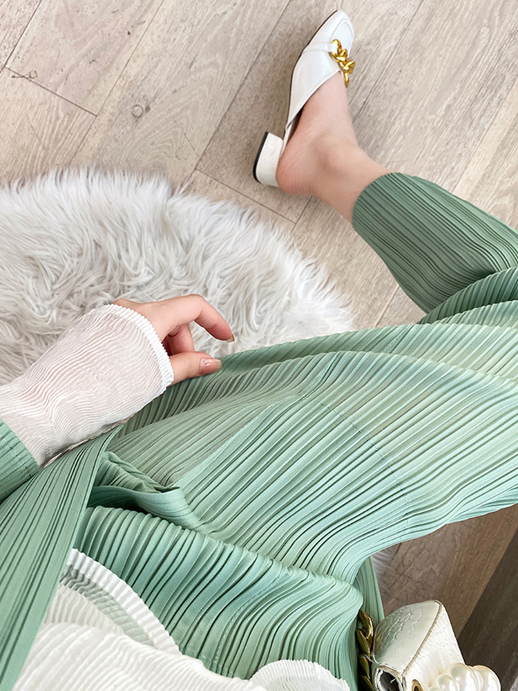 Women's Pants Capris LANMREM Pleated Harem Pants For Women Pockets High Elastic Waist Solid Color Trousers Spring Female Fashion 2N513 230321