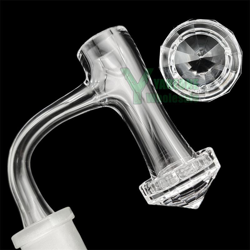 Diamond Facted Bottom Slim Waist Deep Bucket Quartz Banger 20mmOD 65mm Tall Full Weld Beveled Edge 10mm 14mm 90 Degrees YAREONE Wholesale