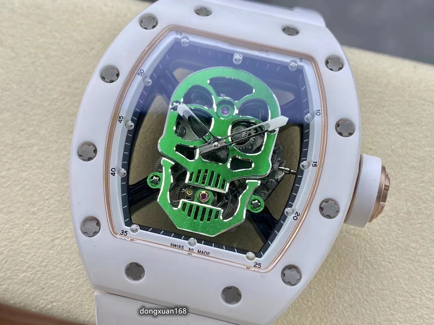 YS RM52-01 Watch size 49.8*44.3*16.4mm with tourbillon movement sapphire glass mirror ceramic case, As shown
YS RM52-01 Watch size 49.8*44.3*16.4mm with tourbillon movement sapphire glass mirror ceramic case, As shown