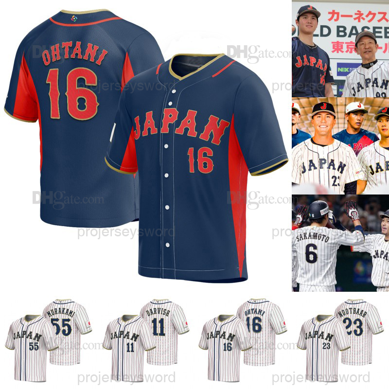 Team Japan WBC 16 Shohei Ohtani 2023 World Baseball Classic Jersey 23 Lars Nootbaar 51 Seiya Suzuki 11 Yu Darvish 14 Roki Sasaki 55 Munetaka Murakami 13 Yuki Matsui