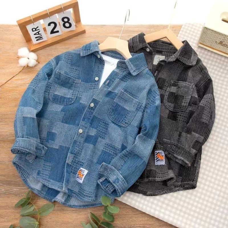 Kids Shirts Children Long Sleve Shirts For Boys Cotton 100% Teenage Full-Sleeved Kids Boy'S Shirts Clothing For 110-160cm Wear In School 230321