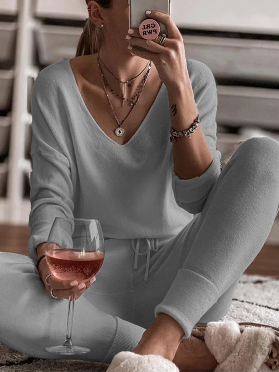 Women's Sleepwear Women Two Piece Sets Tracksuit Hooded Long Sleeve Homewear Suit Autumn Winter Sport Pants Set Pajama Set Women Pajama Set 23032