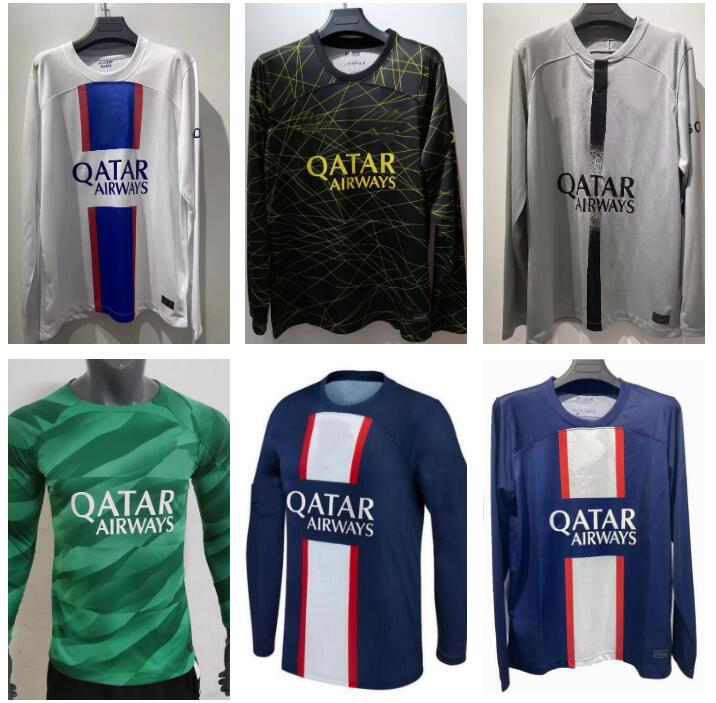 22 23 pSGs Long Sleeve Soccer Jerseys Messis 2022 2023 Paris maillot de foot SERGIO RAMOS HAKIMI MBAPPE Football Shirt VERRATTI MARQUINHOS Maillots goalkeeper
22 23 pSGs Long Sleeve Soccer Jerseys Messis 2022 2023 Paris maillot de foot SERGIO RAMOS HAKIMI MBAPPE Football Shirt VERRATTI MARQUINHOS Maillots goalkeeper