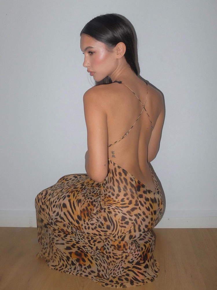 Casual Dresses JULISSA MO Elegant Tie Dye Floral Chiffon Dress Summer Sexy Women Backless Lace Bodycon Long 2023 Beach Party Vestidos 230321