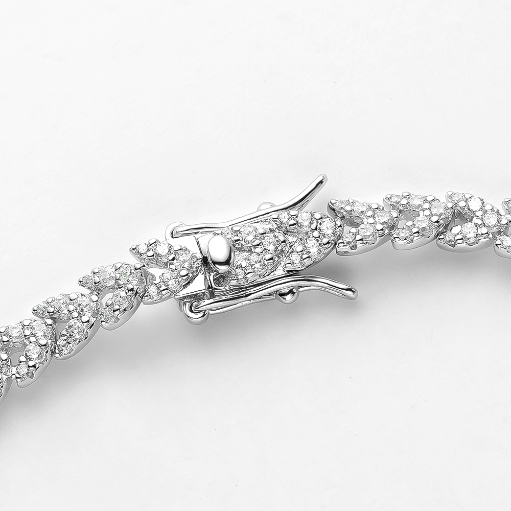 Charm Bracelets OEVAS 100% 925 Sterling Silver Sparkling High Carbon Diamond Wheat Ears Bracelet For Women Engagement Wedding Party Fine Jewelry 23032