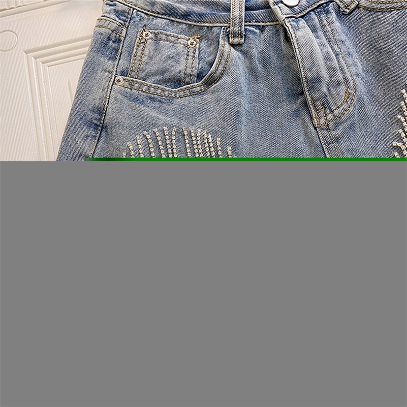Women's Shorts Summer Fashion Denim Short Women High Street Style Sequins Loose Hole Tassel Female Fit Wild Clothing 230320
