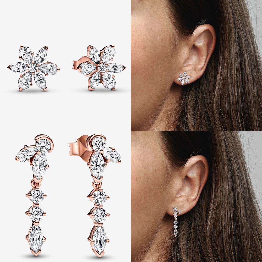 2023 New Popular 925 Sterling Silver Earrings Crown Shiny Love Is Suitable For Primitive Bracelet Women Jewelry Accessories 1
