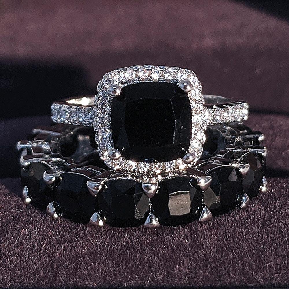 Ins Top Sell Wedding Rings Luxury Jewelry 925 Sterling Silver Cushion Shape Emerald 5A Cubic Zircon CZ Diamond Handmade Party Eternity Women Engagemen