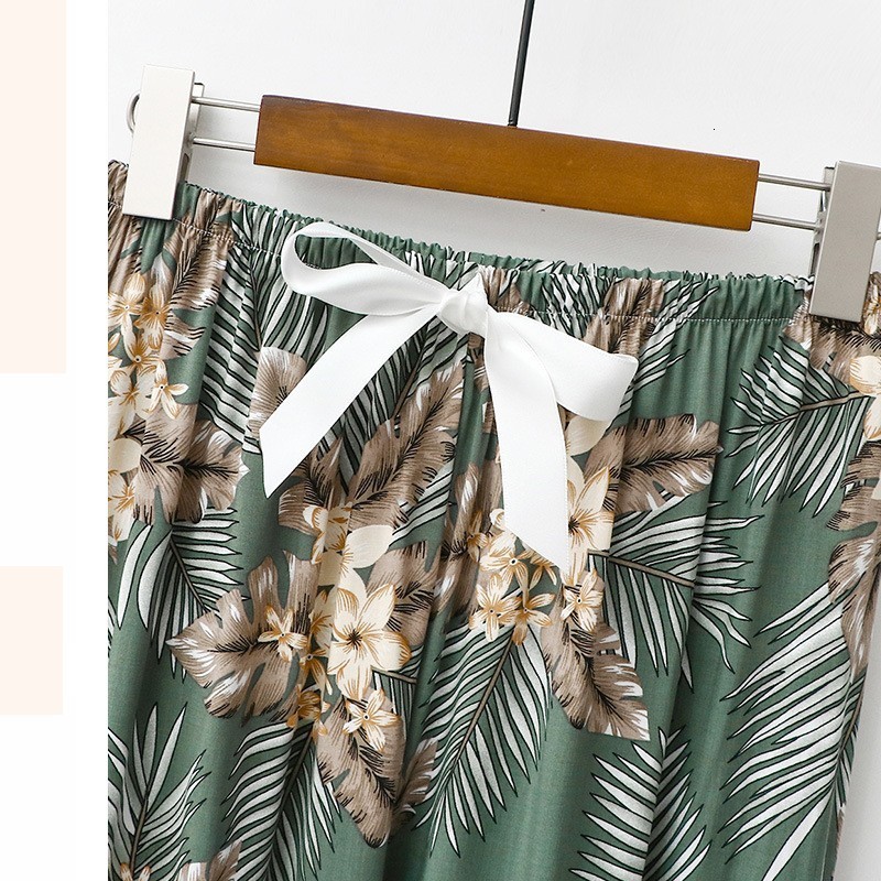 Women's Sleepwear 2PCS Women Pajama Short Sleeve Printing Modal Splicing Pijama Mujer Femme Loose Nightwear Suit Female Casual Homewear Pajama Se