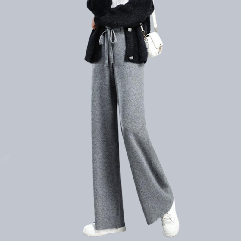 Capris Korean Fashion Drawstring High Waist Wide Leg Women's Autumn Winter Straight Trousers Jogger Gym Loose Pants Female 230321 Z260314