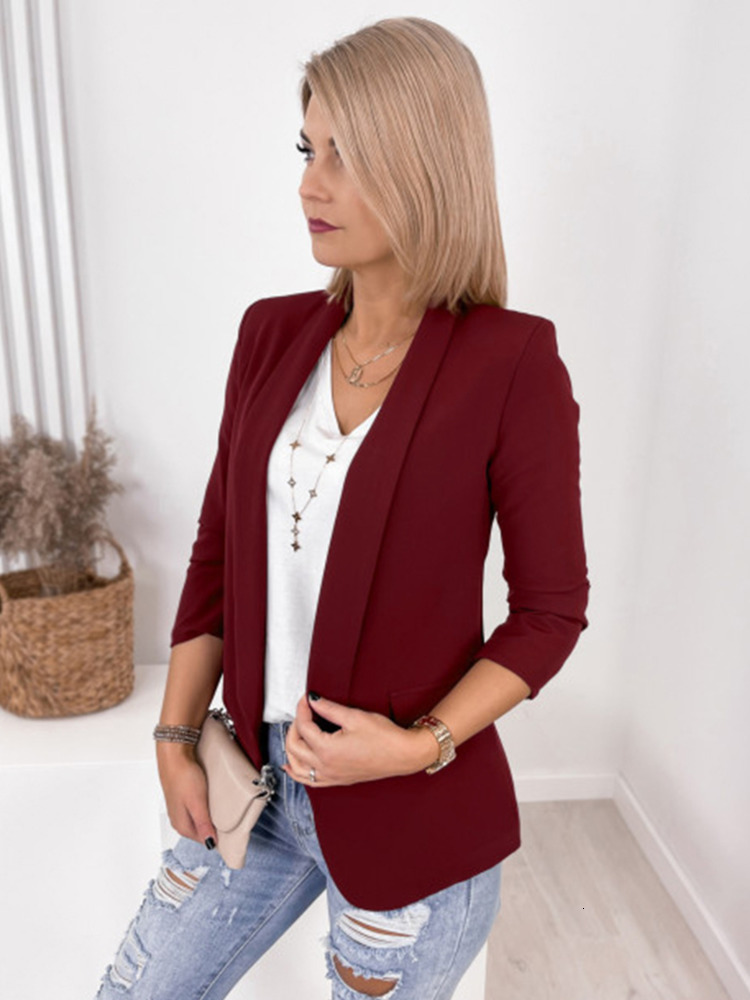 Women's Suits Blazers Casual Fashion Lapel Coat Long Sleeve Elegant Temperament Korean Style Office Tops Spring Autumn Solid 230321