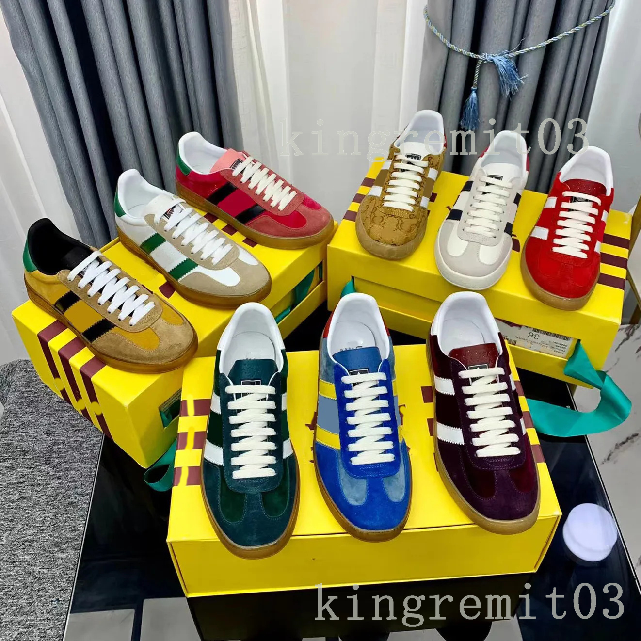Designer Sneakers Gazelle Casual Shoes Printed Alphabet Men Sneaker Embroidery Retro Rubber Shoe Luxury Fashion Leather Women Trainers Stripe Trainer With Box
Designer Sneakers Gazelle Casual Shoes Printed Alphabet Men Sneaker Embroidery Retro Rubber Shoe Luxury Fashion Leather Women Trainers Stripe Trainer With Box