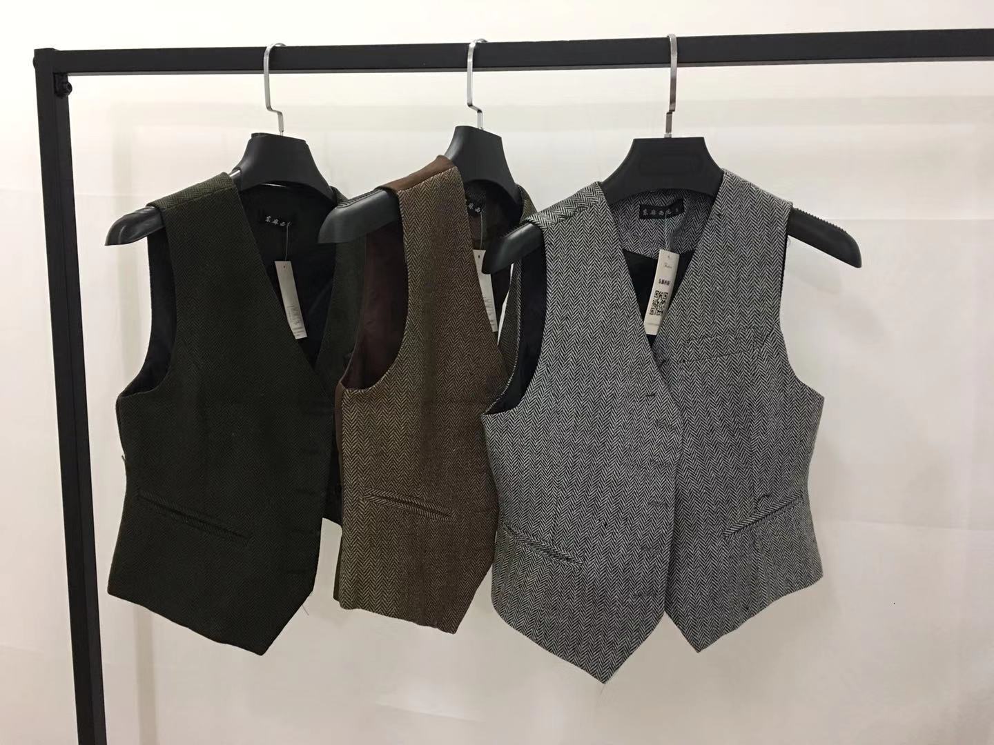 Women's Vests retro suit vest ladies waistcoat short jacket Casual ol Coat women 230322