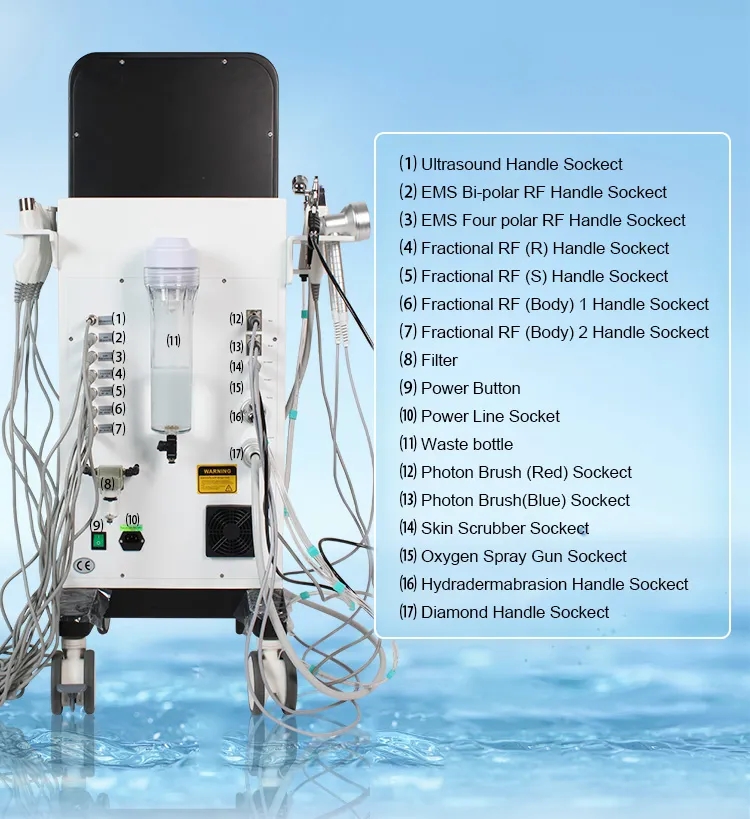 13 In 1 Diamond Microdermabrasion Dermabrasion Vacuum Spray Acne Removal Facial Care Beauty Machine