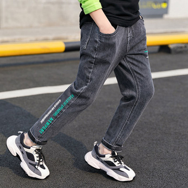 Jeans Spring and Autumn Boys' Jeans Baby Clothing Classic Pants Children's Denim Clothing Boys' Casual Bowboy Long Trousers 3-14Y 23040