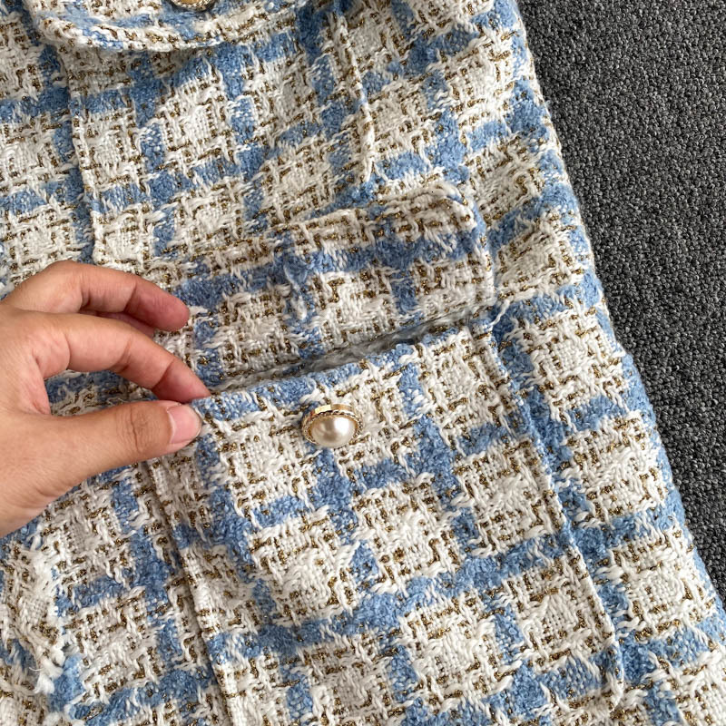 Women's Vests ladies' temperament fragrant and fragrant tweed jacket ladies retro tooling big pockets short waistcoat vest 230322