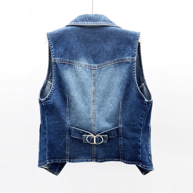 Women's Vests Single layer denim vest jacket Women's autumn sleeveless jeans waist coat Women's jeans jacket Women's jeans jacket 